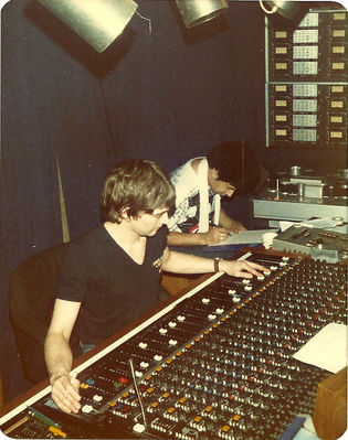 Laurie Dipple and Charlie in the studio during the recording of Brand New Age. Click to enlarge. From the collection of Nicky Garratt