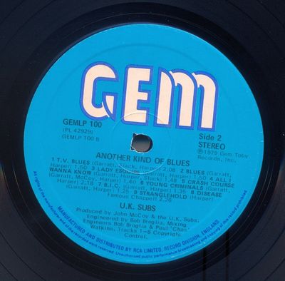 Black vinyl, blue label side 2