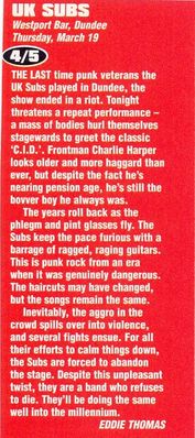 Gig review, Kerrang Magazine