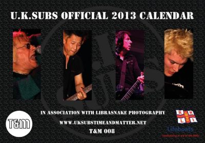Official 2013 U.K. Subs calendar (front cover) - click image to enlarge