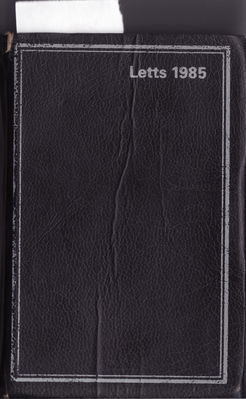 Matthew Best's 1985 diary (front cover) - click to enlarge