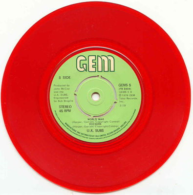 Red vinyl push-out centre b-side